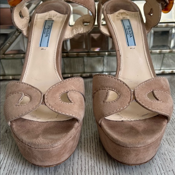 Prada Suede Platform Ankle Strap Heels (Size 39) - Picture 9 of 13